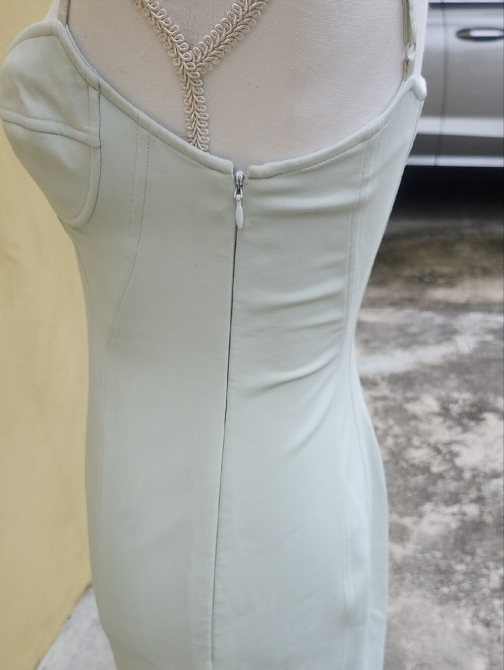 Alexander Wang Mint Green Midi Bodycon Dress with V-Notch Bust - Picture 10 of 11